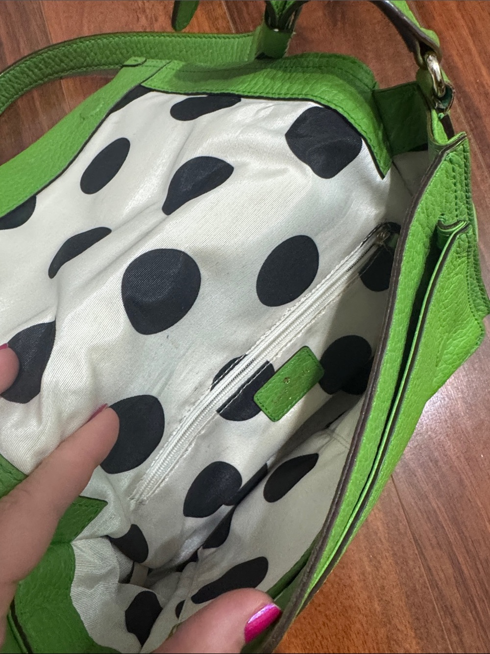 kate spade Bright Green Pebbled Leather Crossbody Bag - Picture 4 of 7